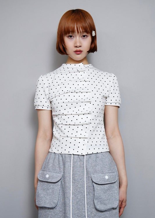 button up T-shirt-dot