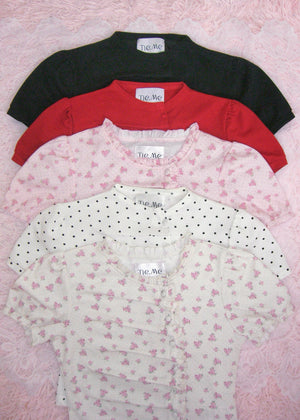 flower waffle frill button-up Tee