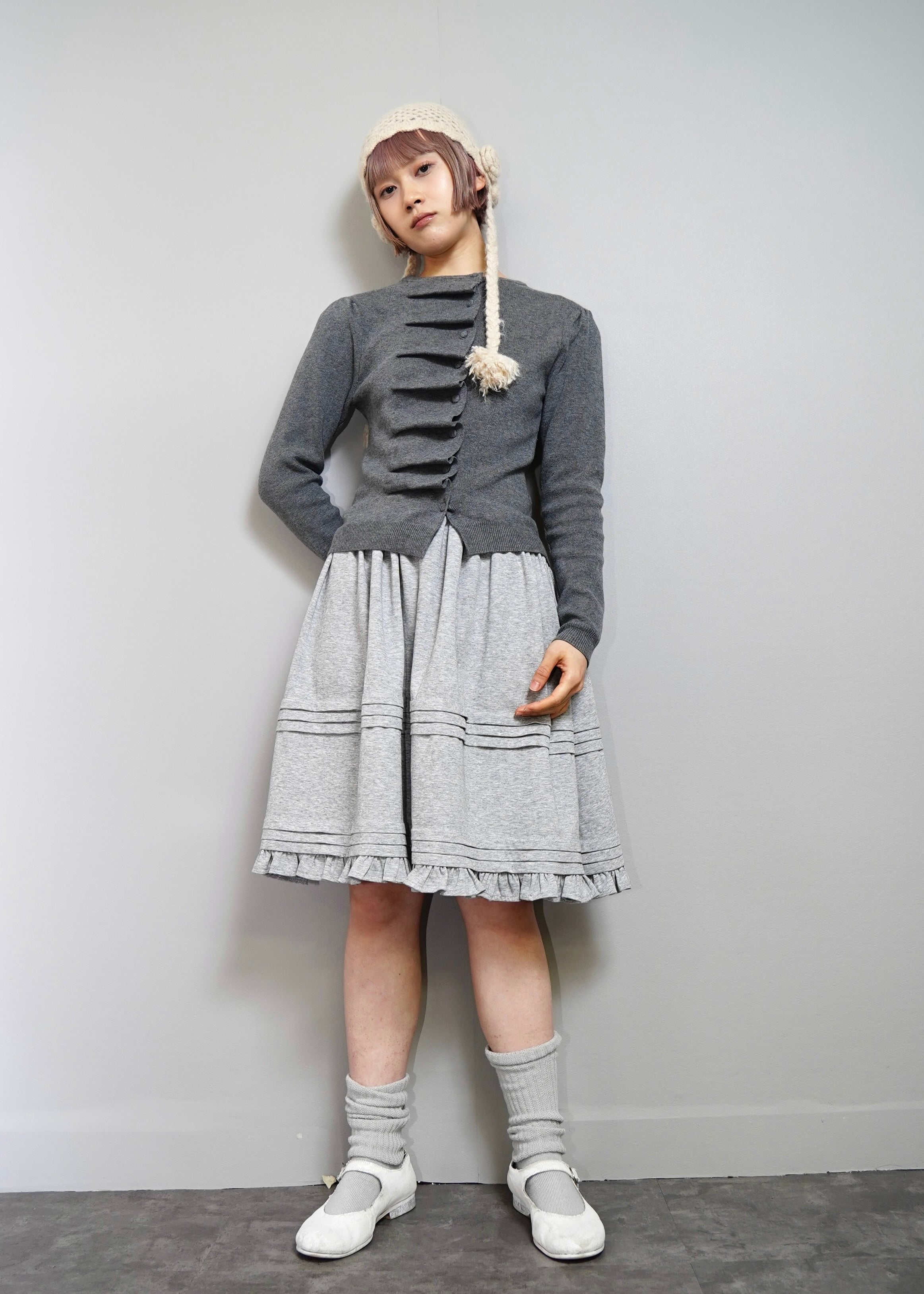 tie.me button up knit-slim fit カーディガン tie.me button up knit-slim fit カーディガン