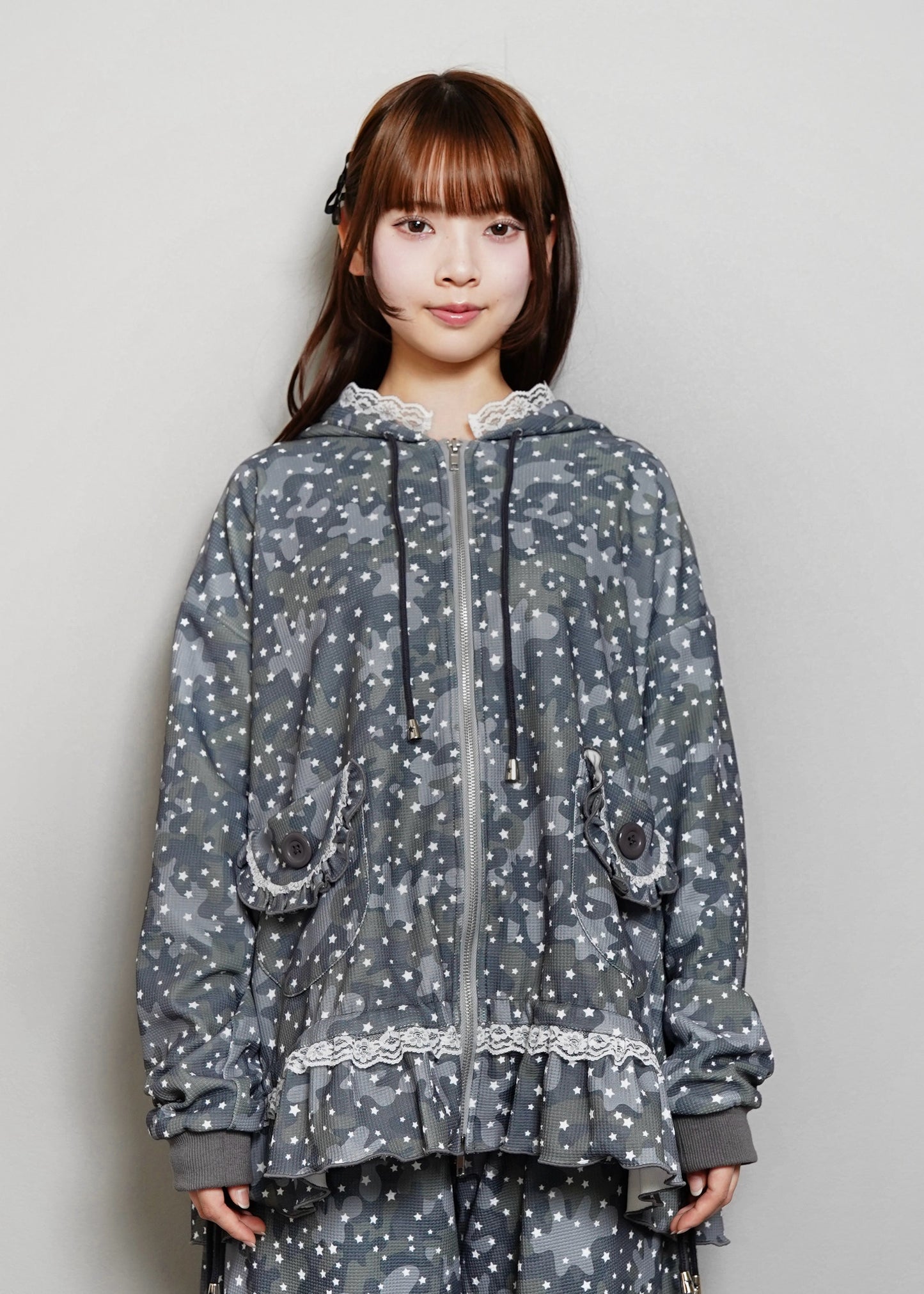 milky star camo hoodie