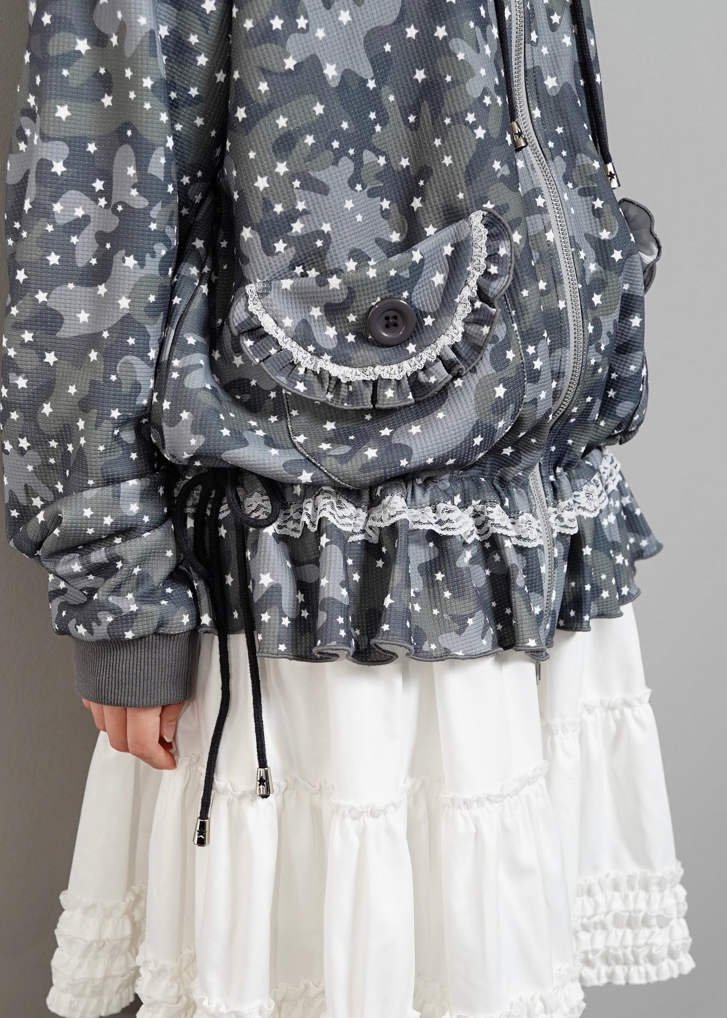 milky star camo hoodie