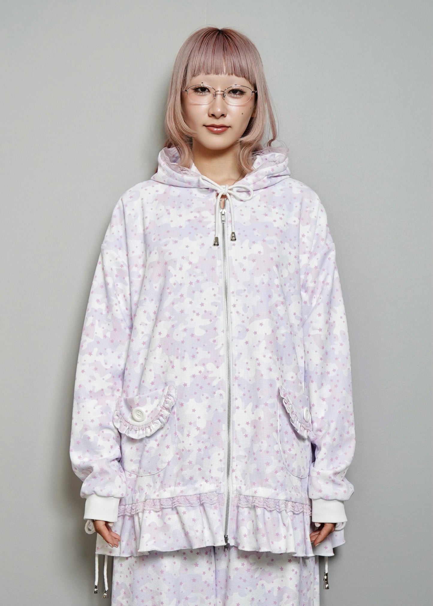 milky star camo hoodie