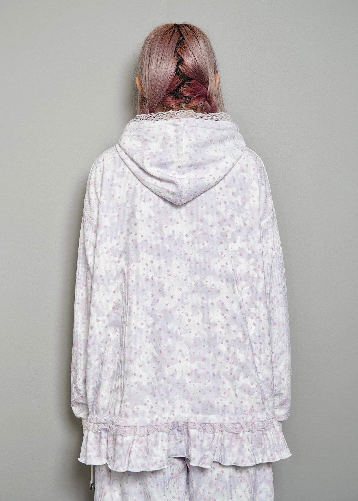 milky star camo hoodie