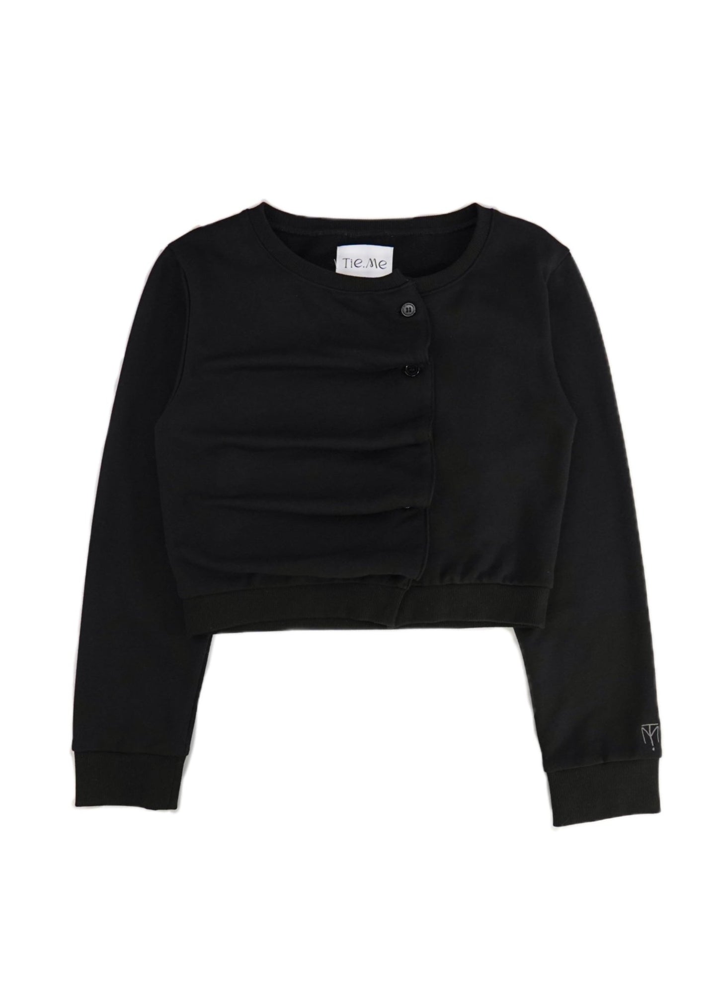 button up sweatshirt-BLACK