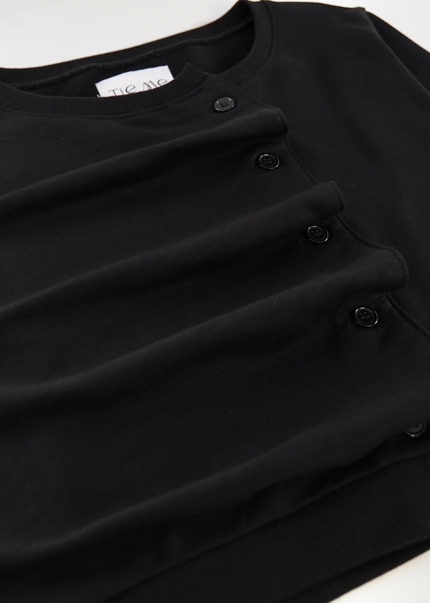 button up sweatshirt-BLACK