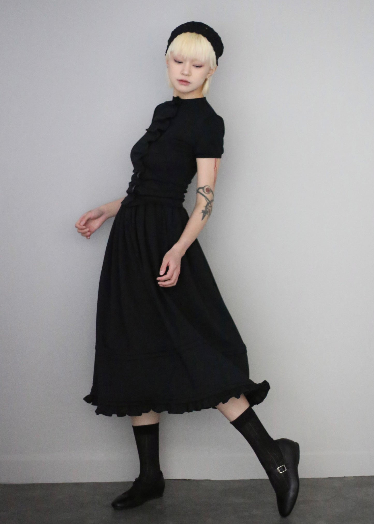 soft move skirt-BLACK