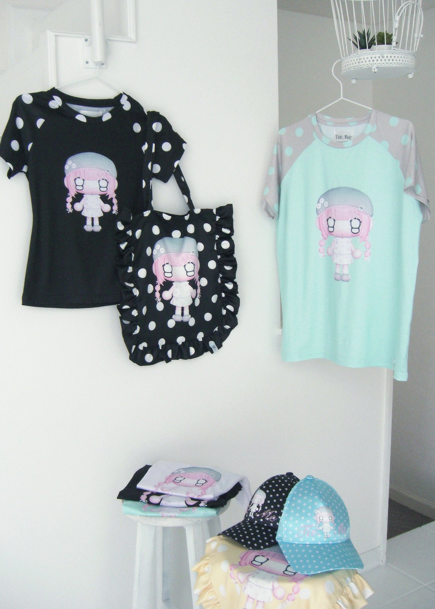 【HUHUEE】gallery girl satin dot cap