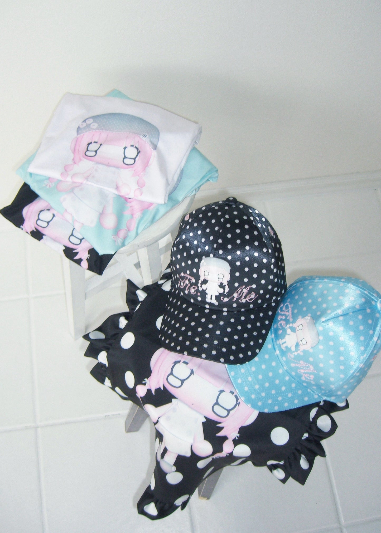 【HUHUEE】gallery girl satin dot cap