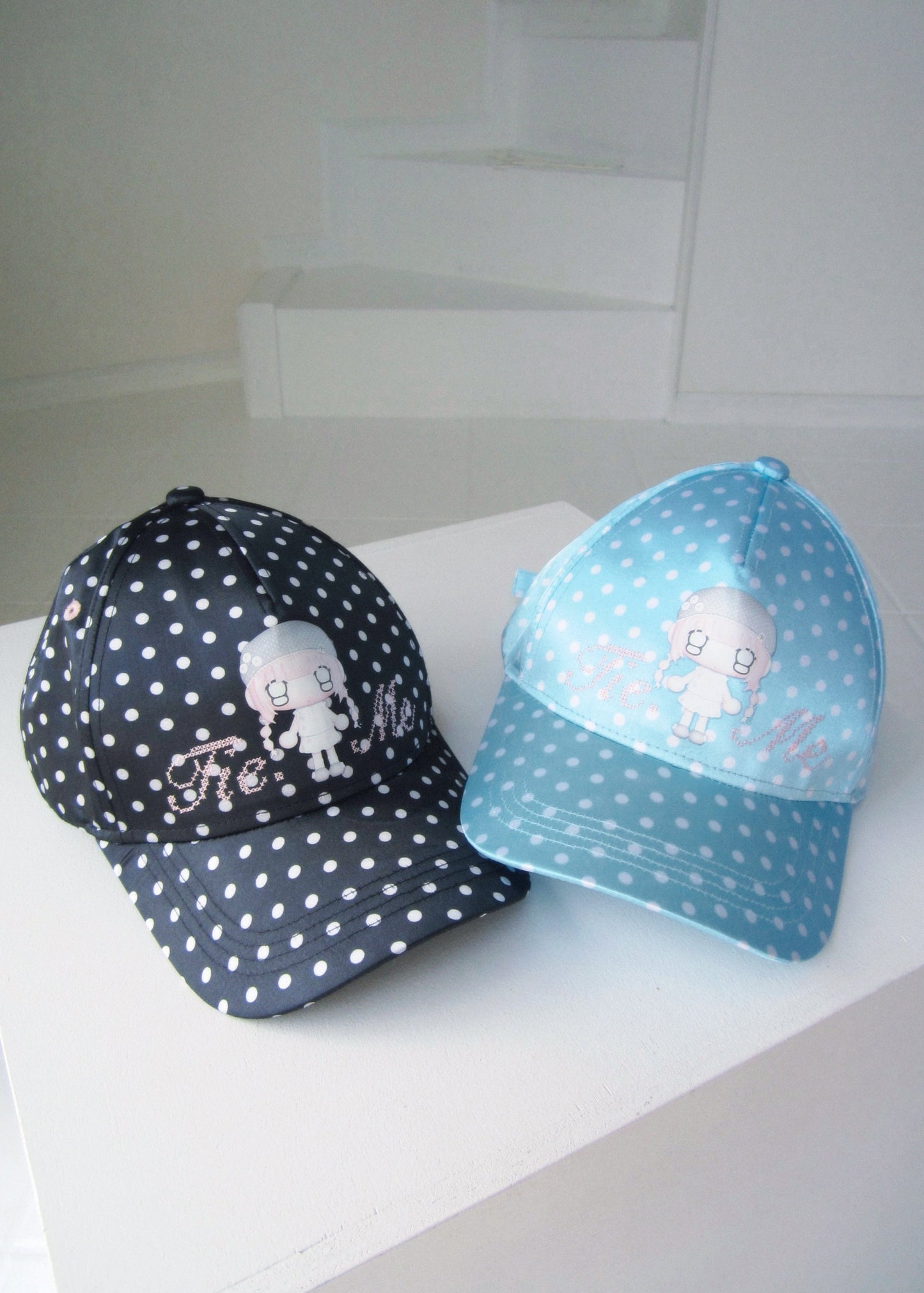 【HUHUEE】gallery girl satin dot cap