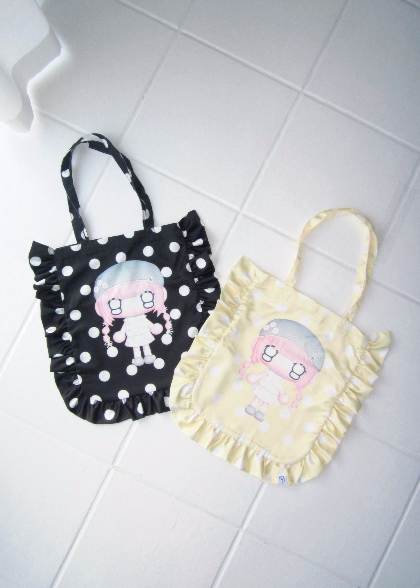 【HUHUEE】gallery girl satin frill bag