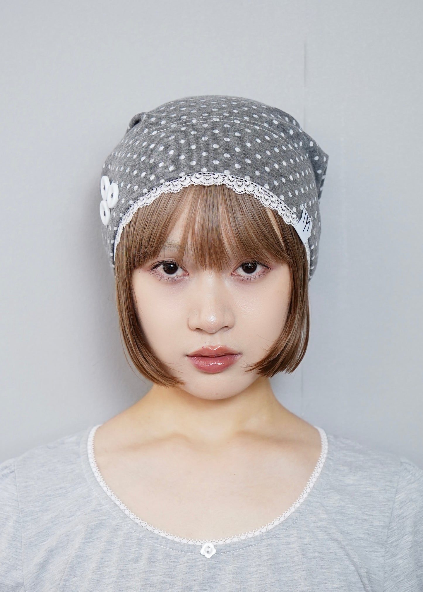 dot button beanie