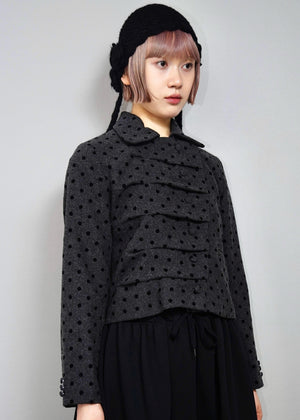 button up wool jacket-DOT