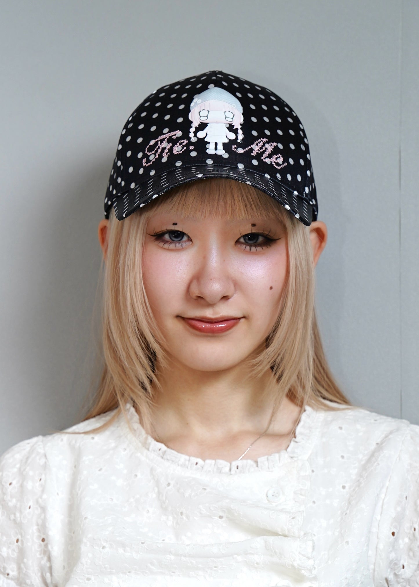 【HUHUEE】gallery girl satin dot cap