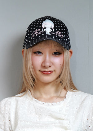 【HUHUEE】gallery girl satin dot cap