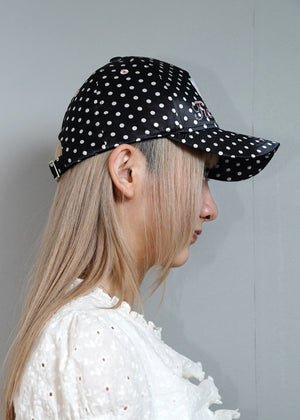 【HUHUEE】gallery girl satin dot cap
