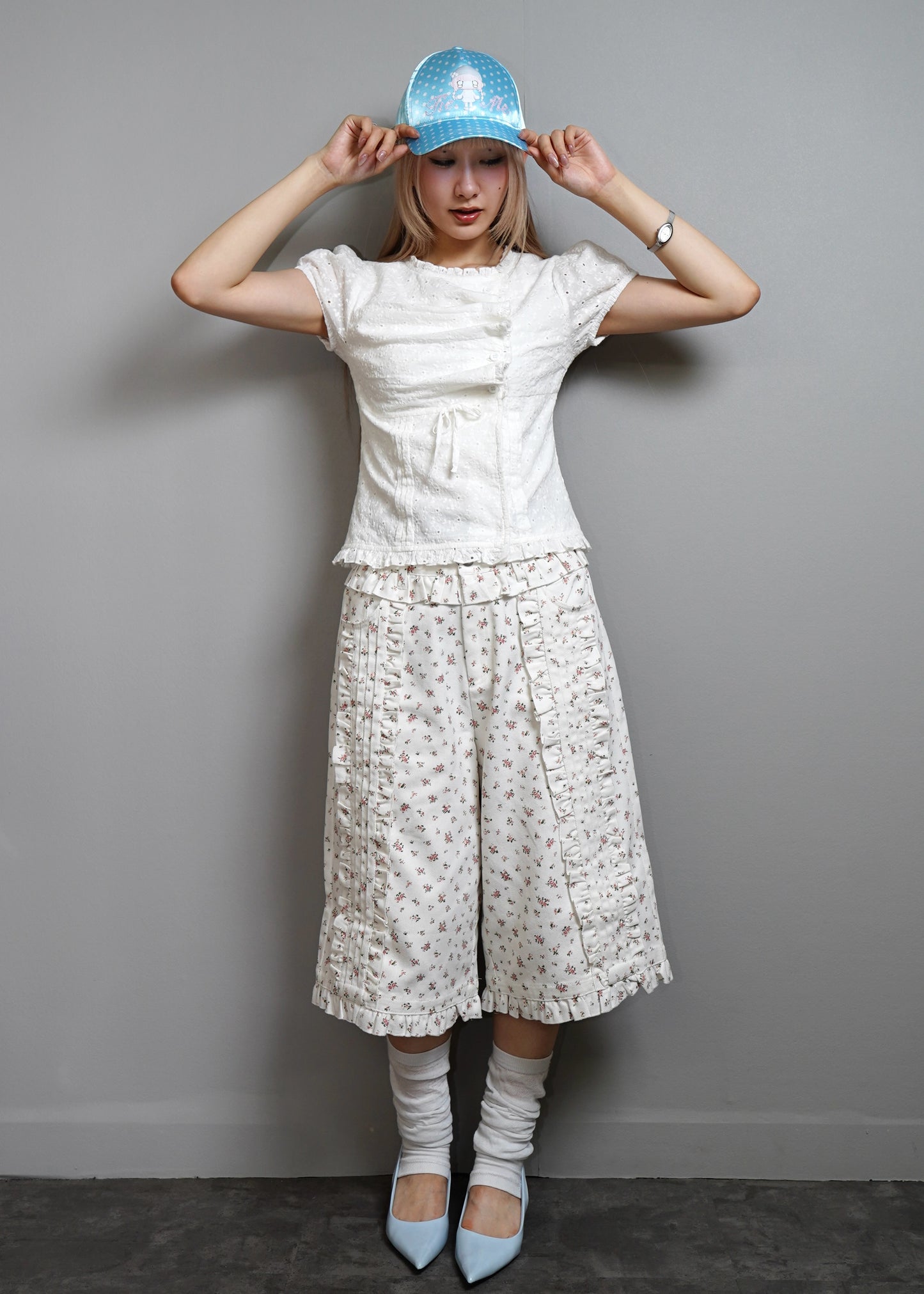 【HUHUEE】gallery girl satin dot cap