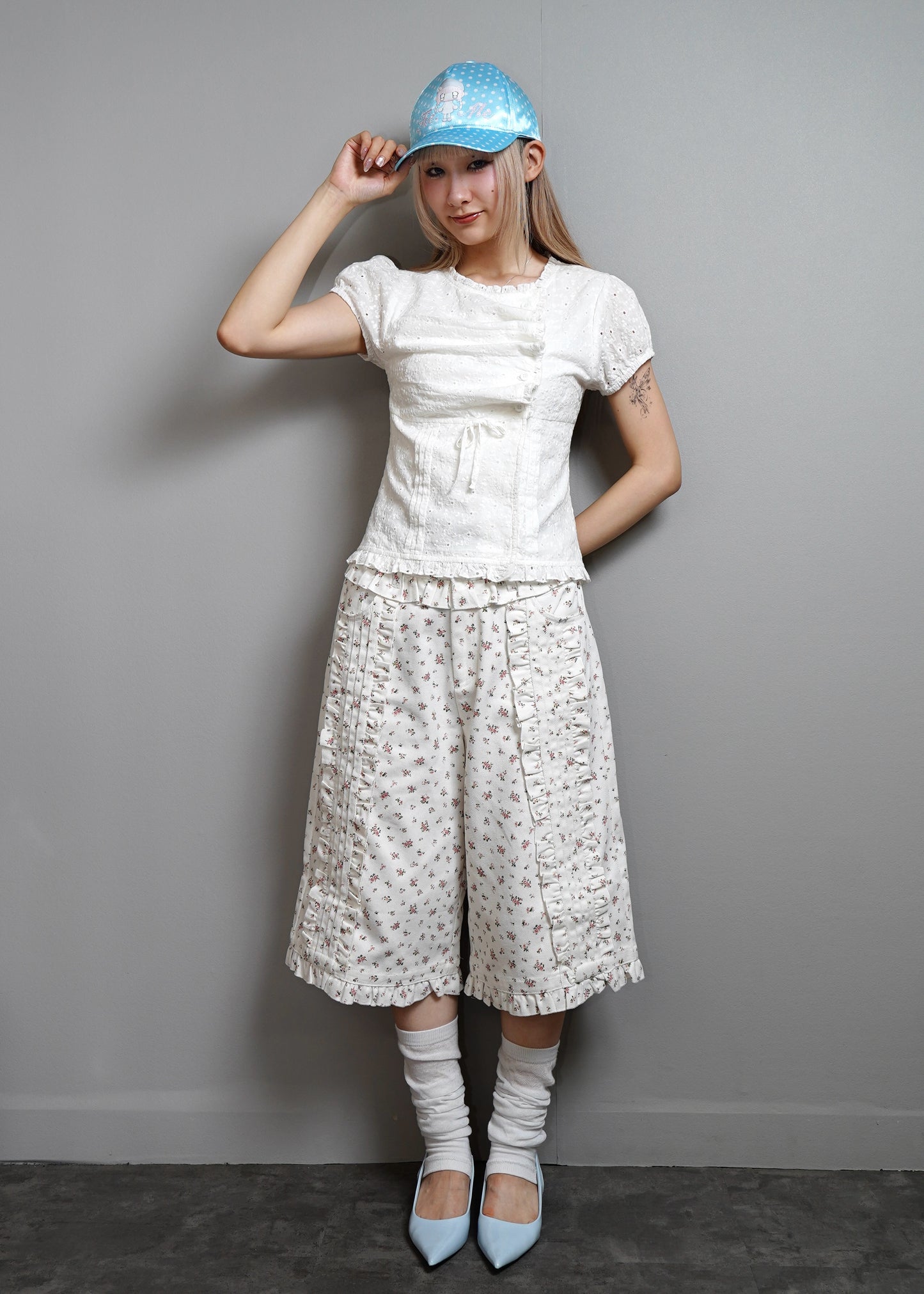 【HUHUEE】gallery girl satin dot cap
