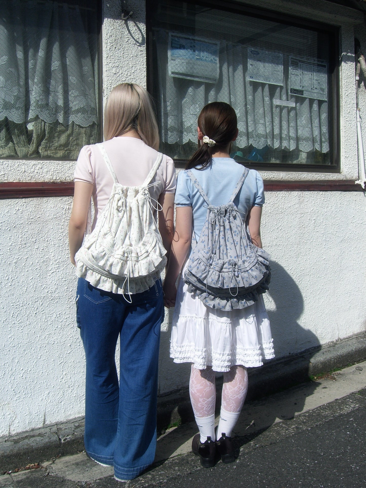 flower waffle frill knapsack