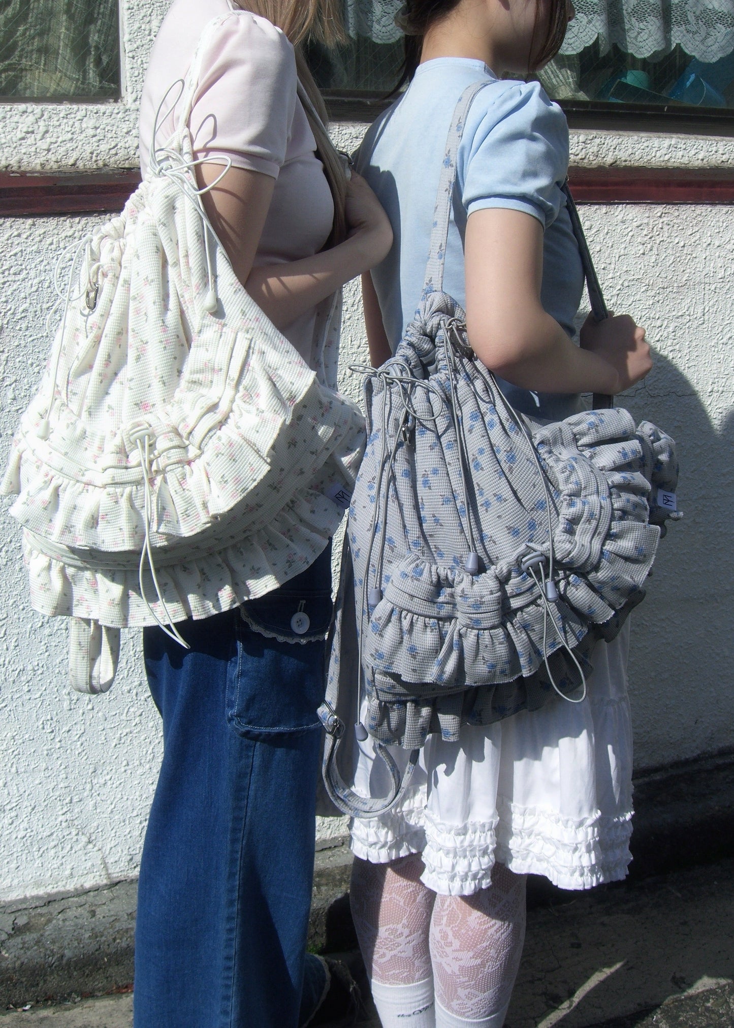 flower waffle frill knapsack