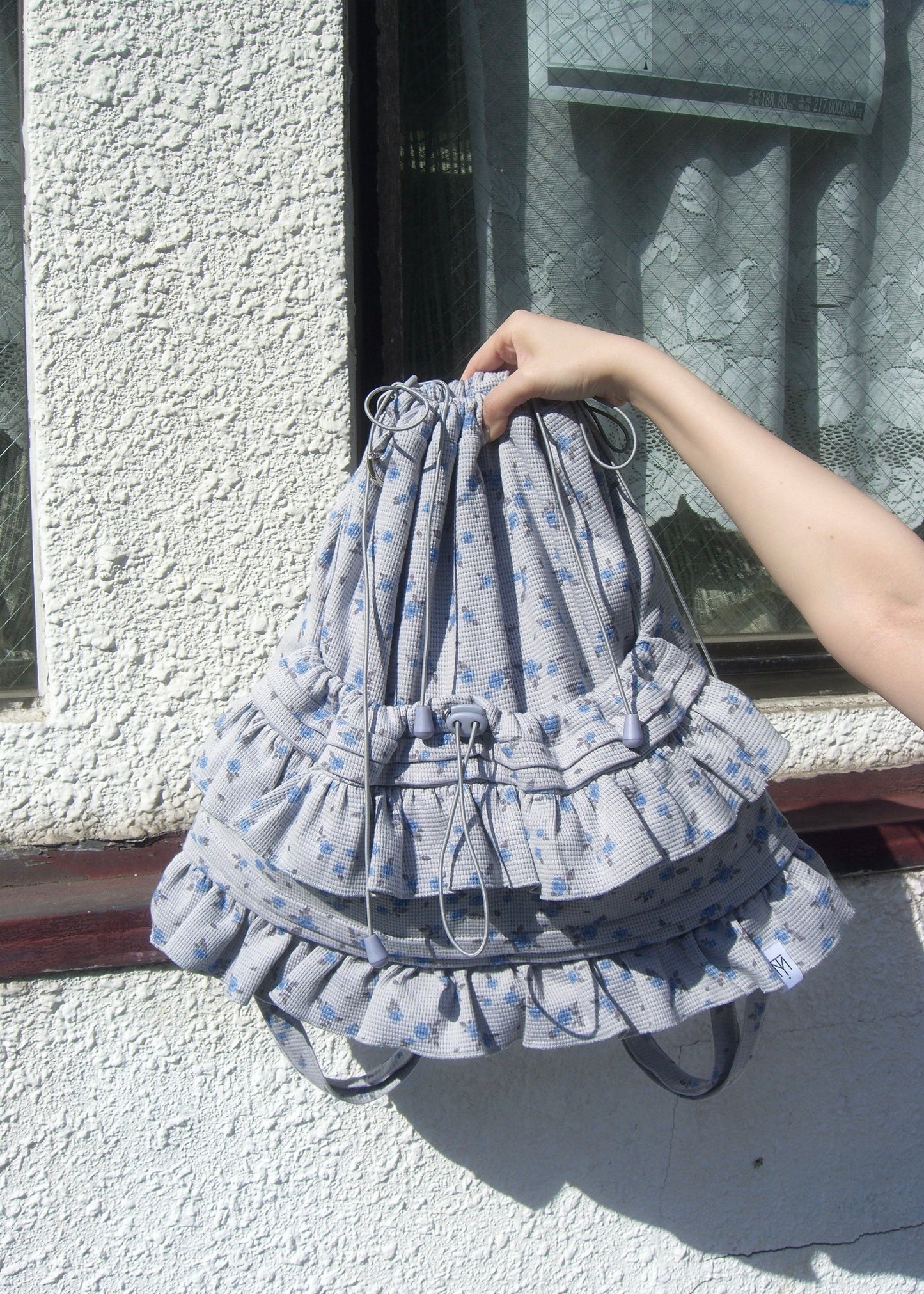flower waffle frill knapsack