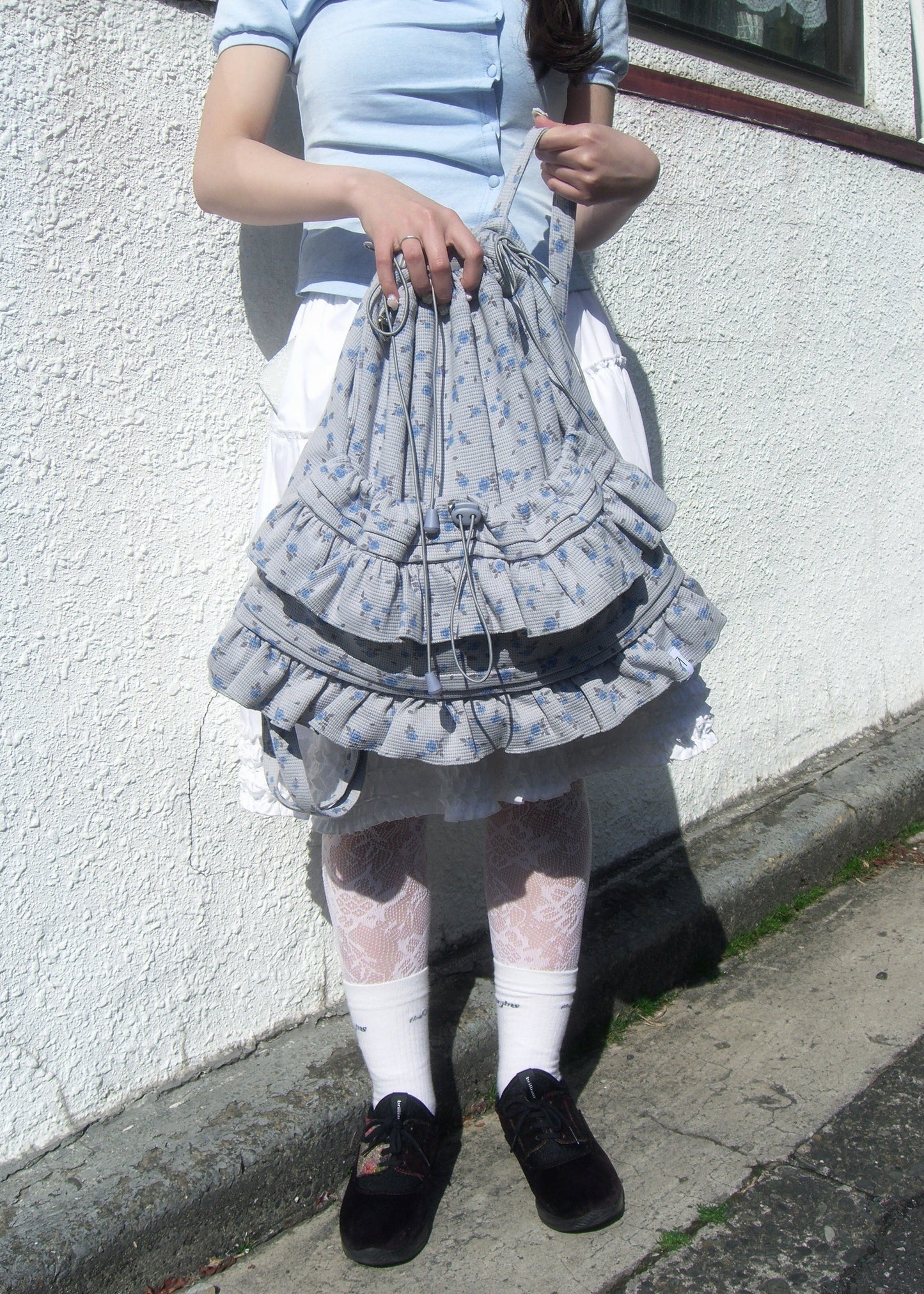 flower waffle frill knapsack