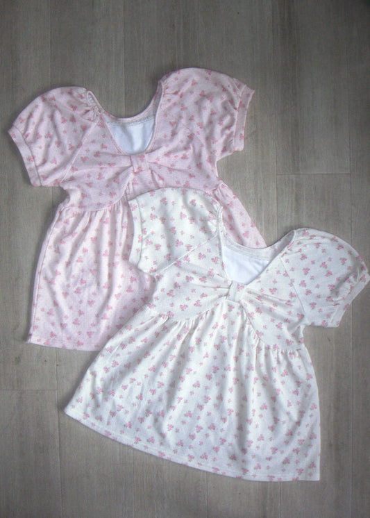 【8月初旬発送】flower waffle ribbon tunic