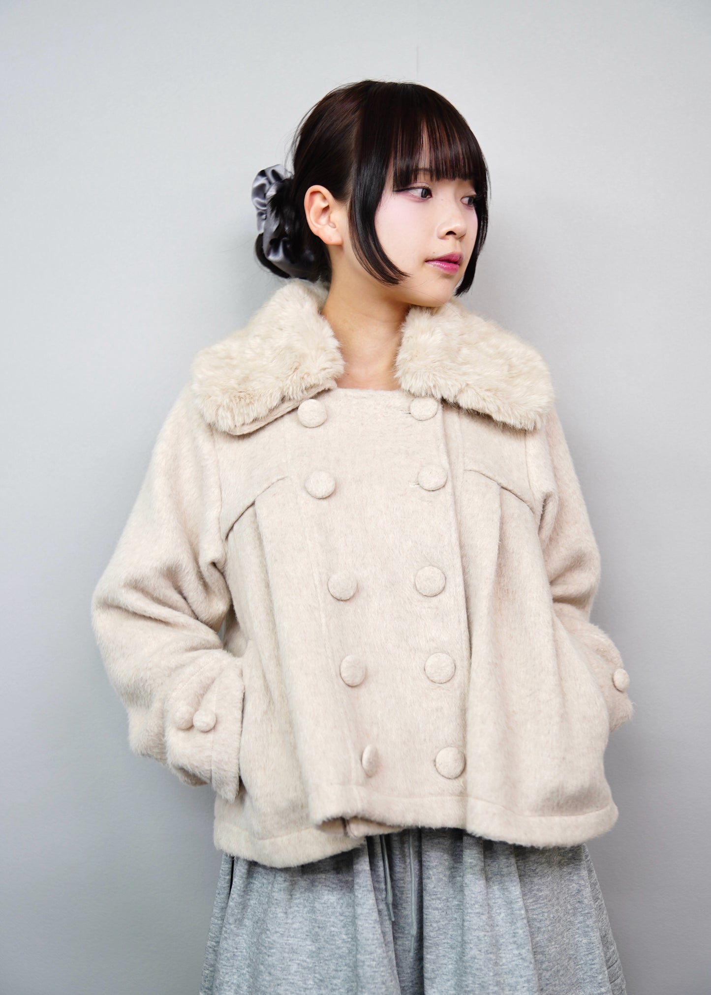 【12月上旬発送】grace fur collar wool coat