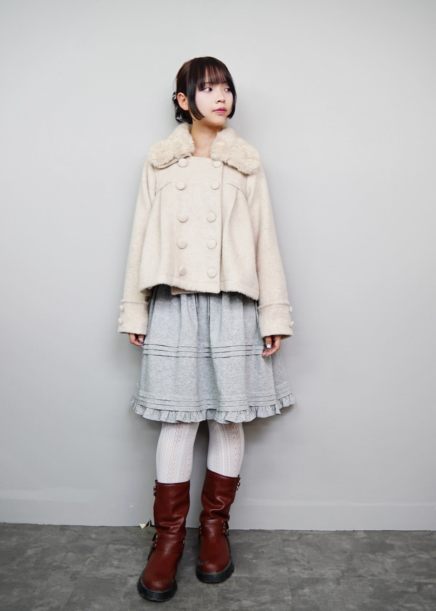 【12月上旬発送】grace fur collar wool coat