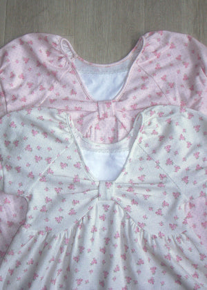 【8月初旬発送】flower waffle ribbon tunic
