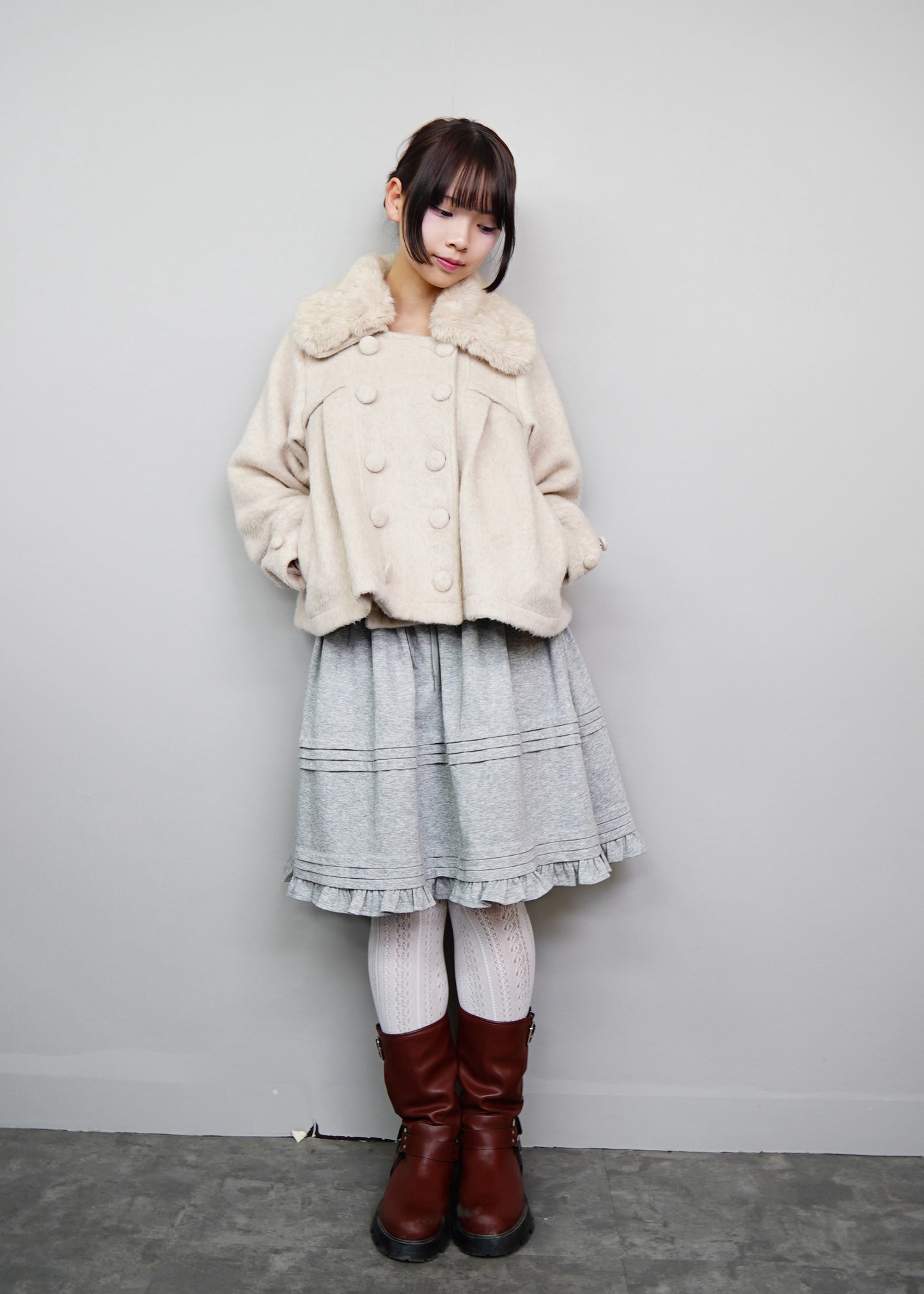 【12月上旬発送】grace fur collar wool coat
