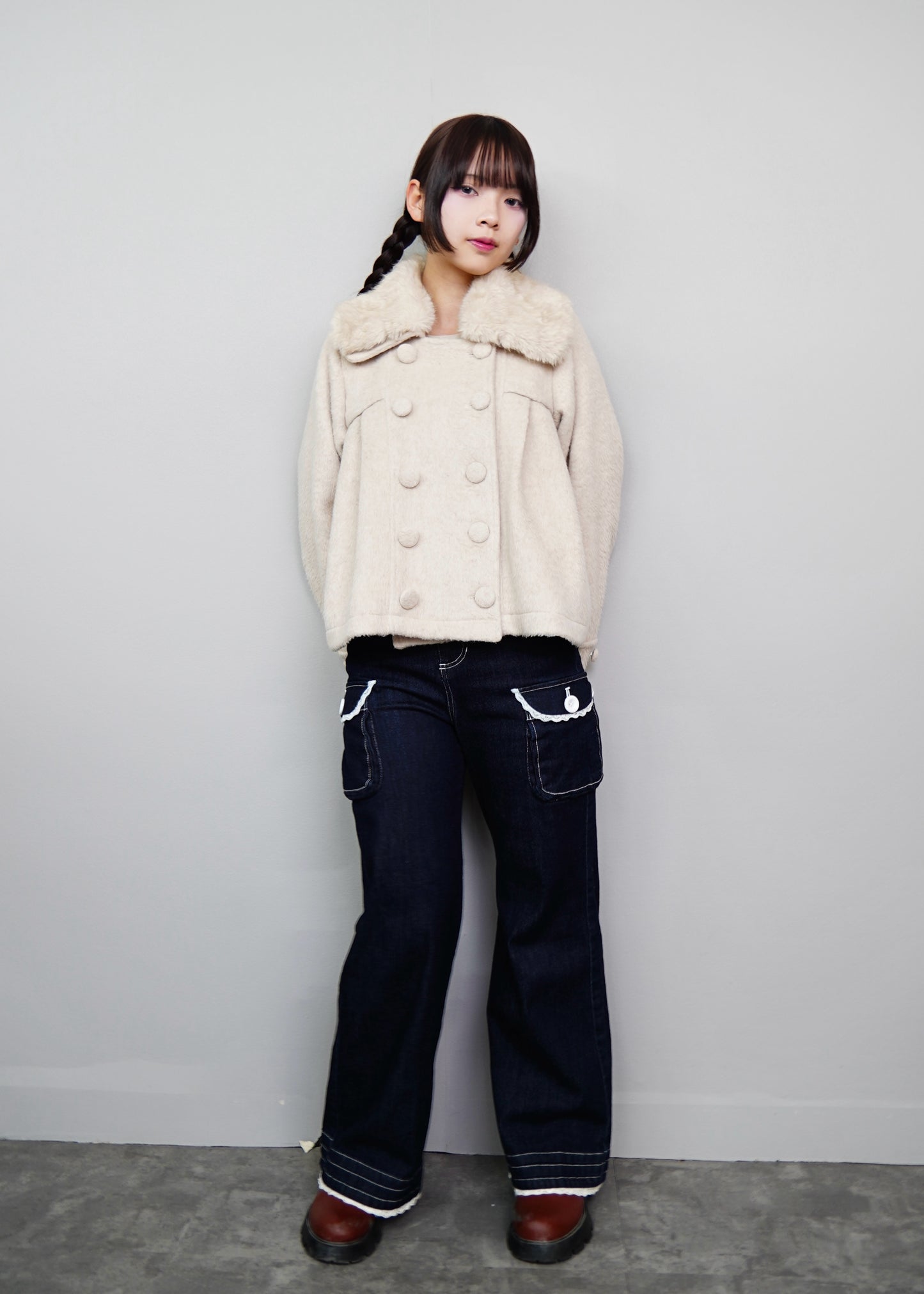 【12月上旬発送】grace fur collar wool coat