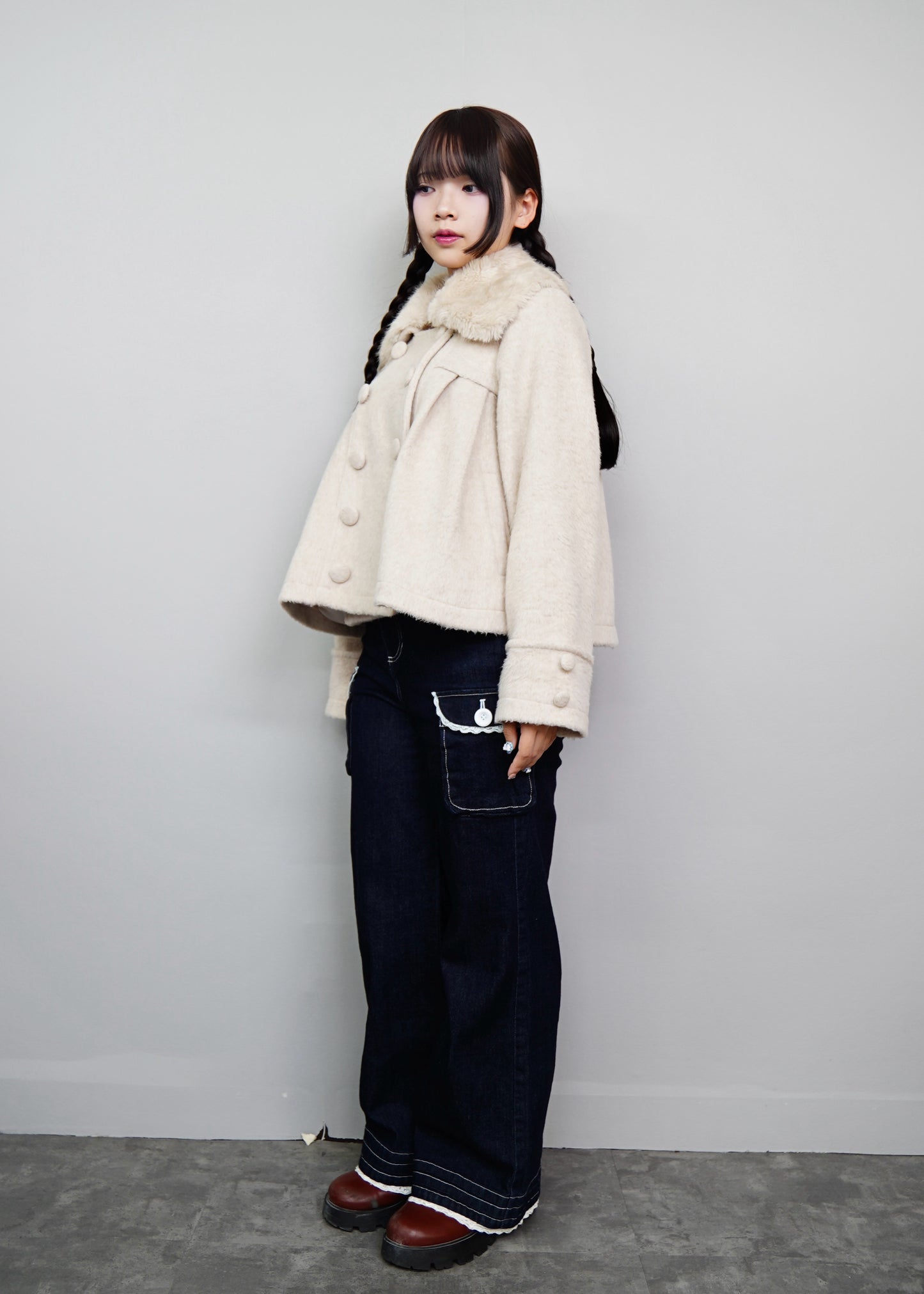 【12月上旬発送】grace fur collar wool coat