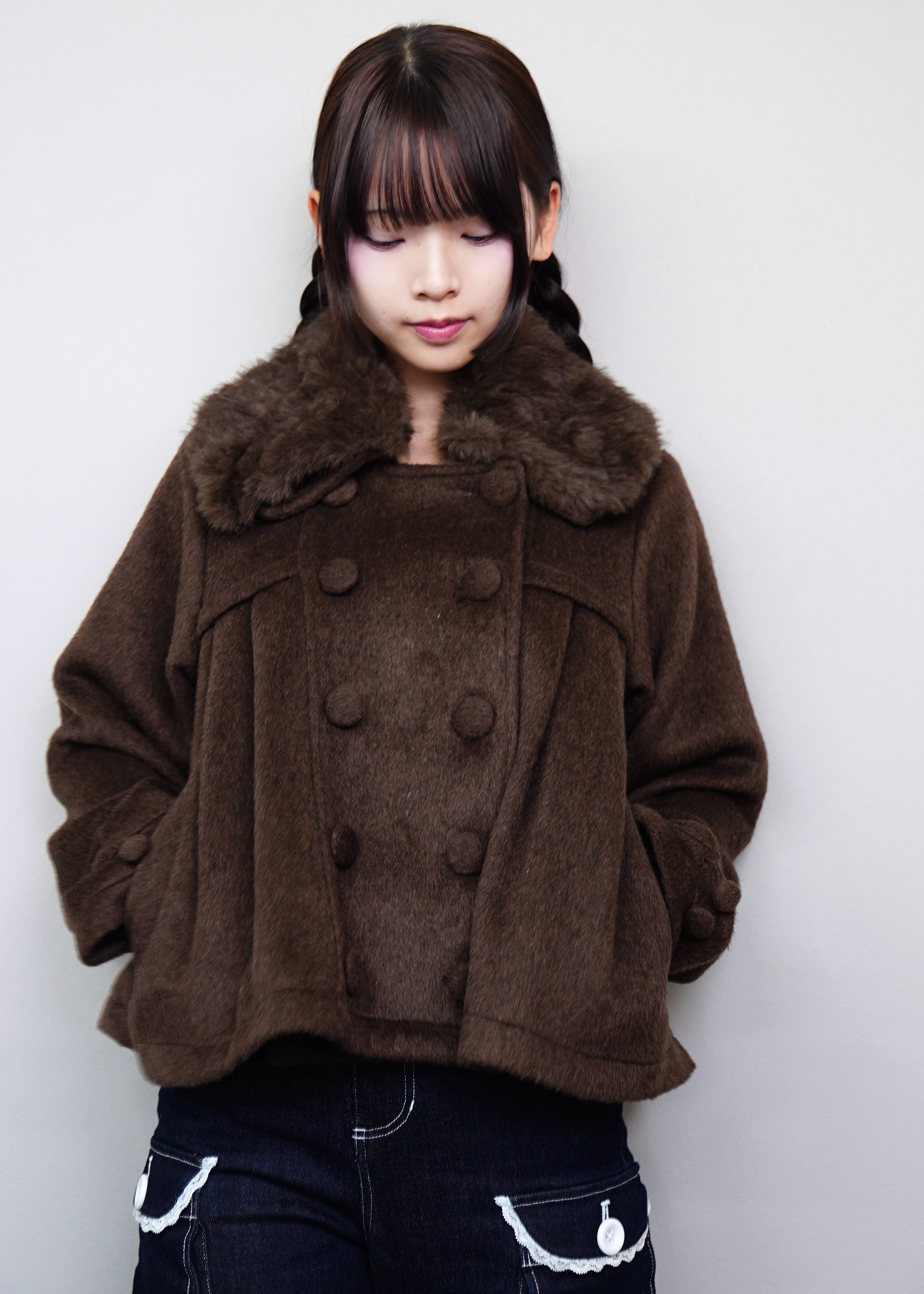 新色黒追加発売】grace fur collar wool coat – Tie.Me