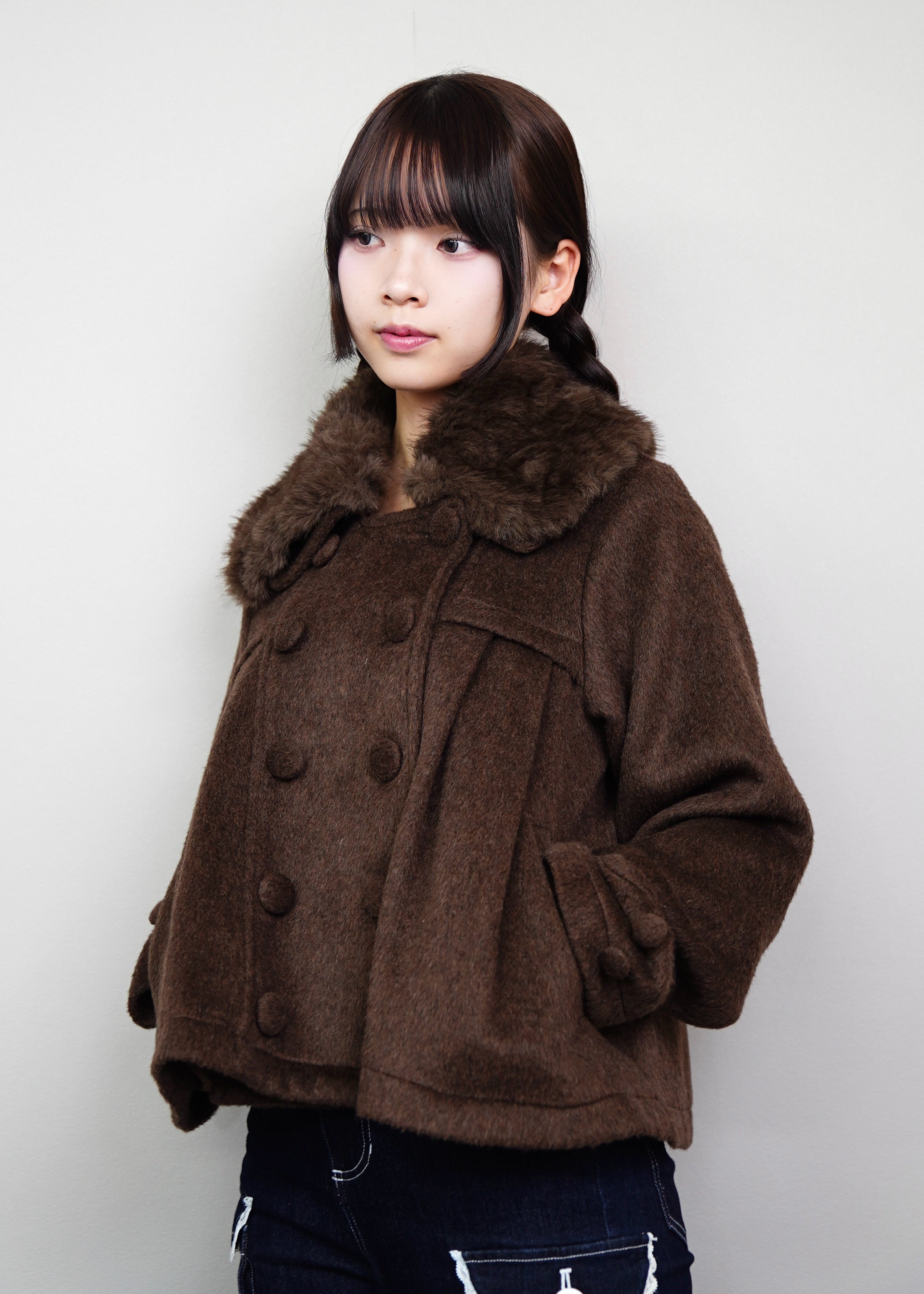 Tie.Me grace fur collar wool coat ブラウン 新色黒追加発売】grace fur collar wool coat – Tie.Me