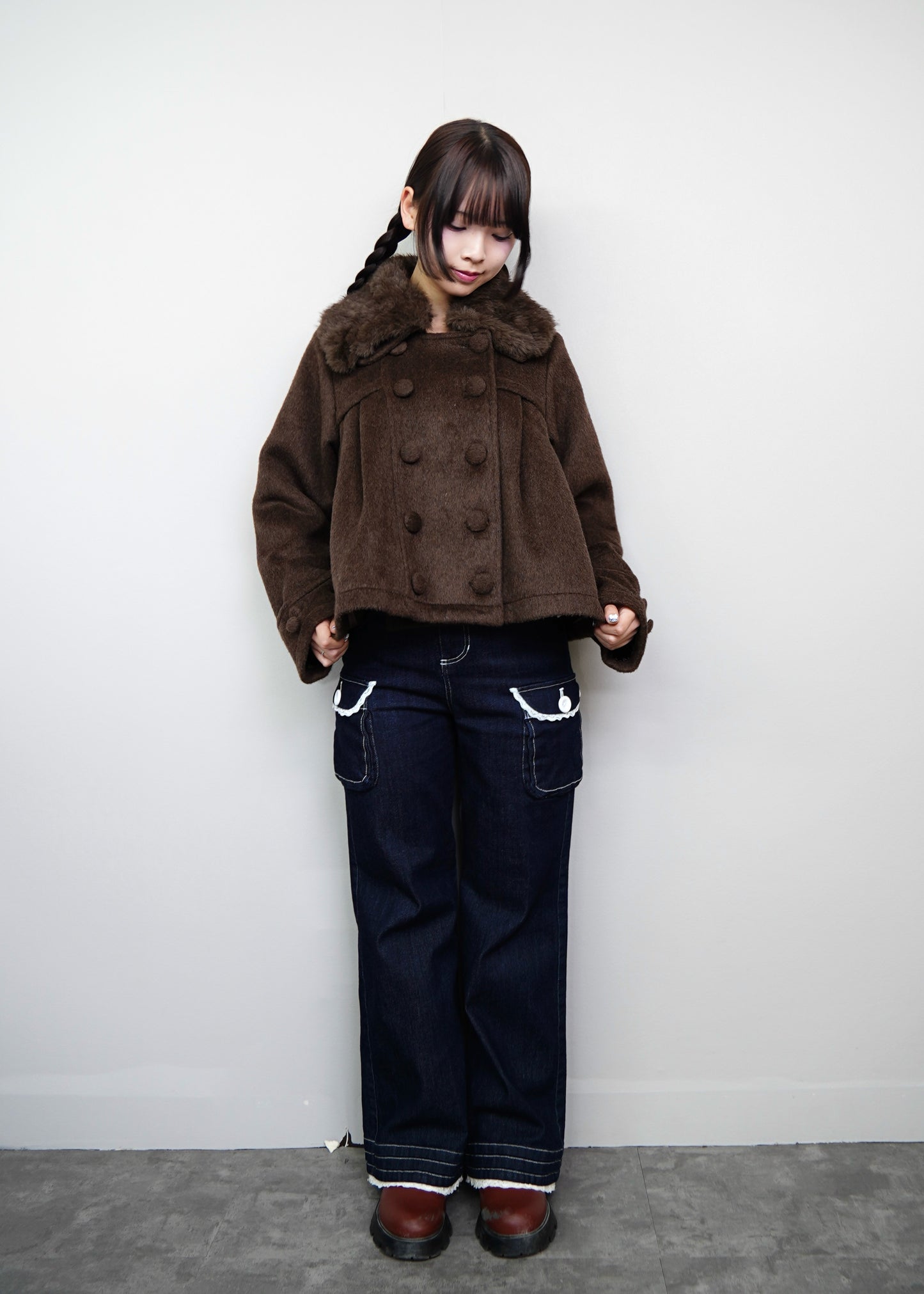 【12月上旬発送】grace fur collar wool coat