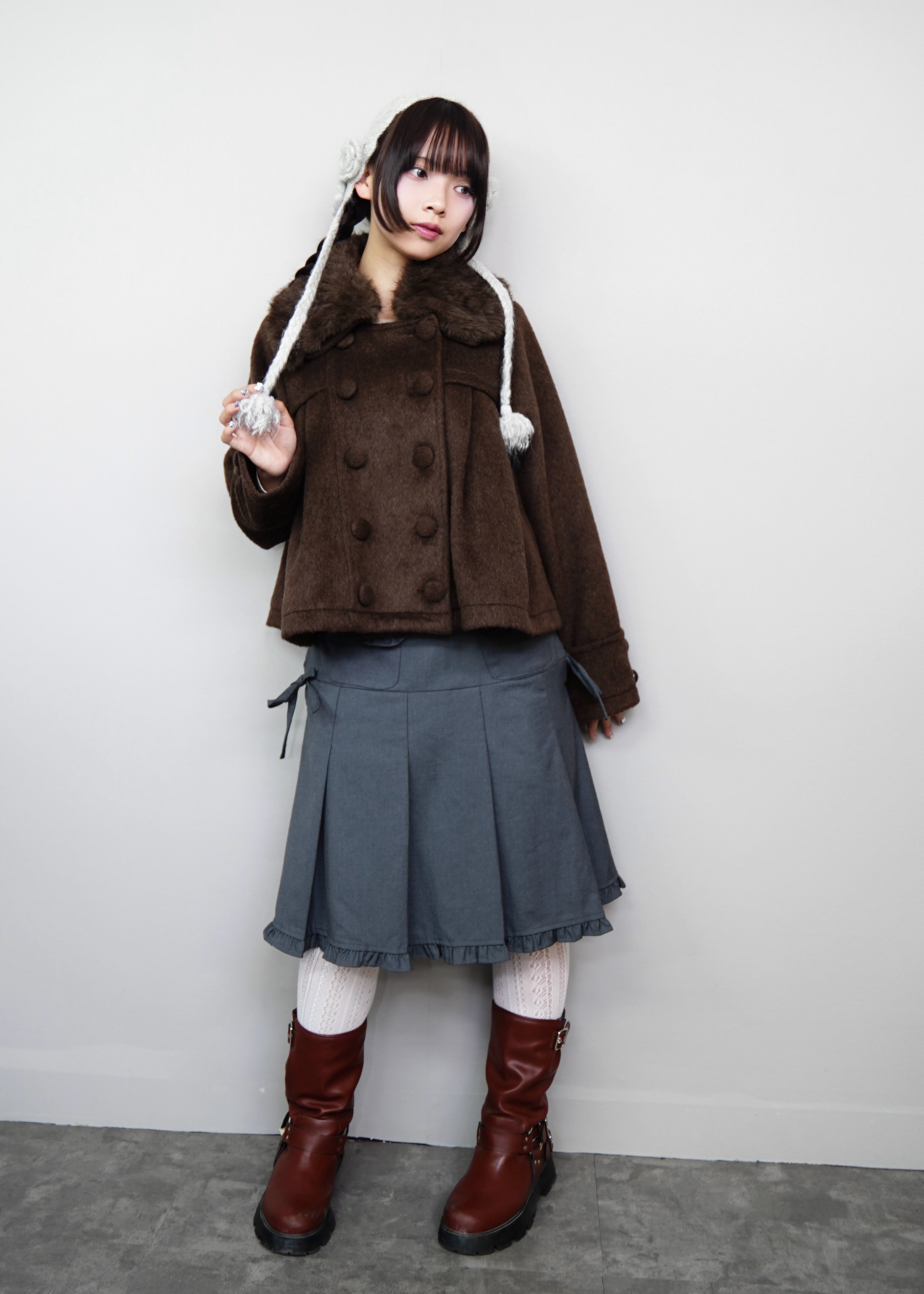 Tie.Me grace fur collar wool coat ブラウン 新色黒追加発売】grace fur collar wool coat – Tie.Me
