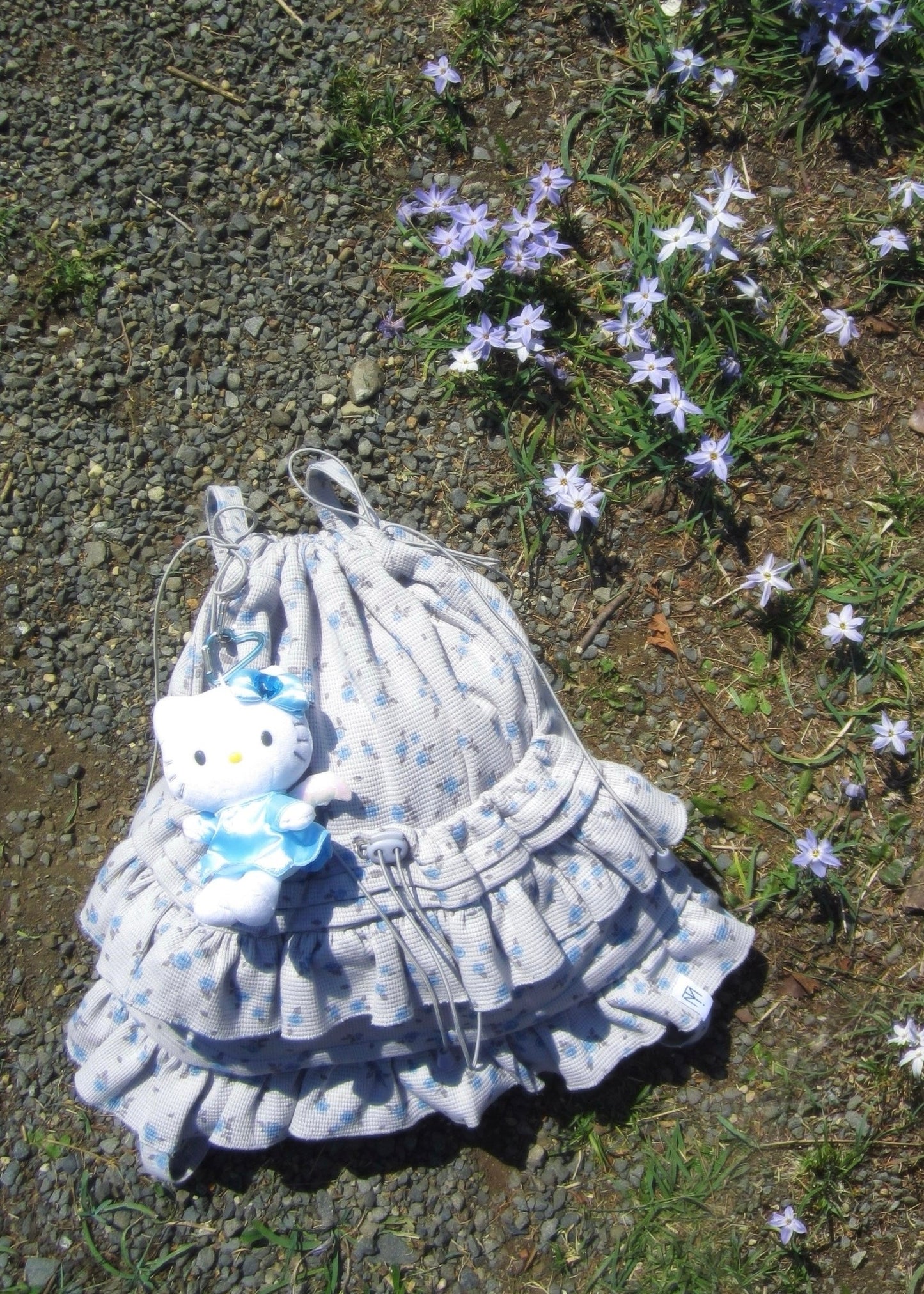 flower waffle frill knapsack