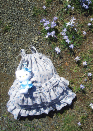 flower waffle frill knapsack