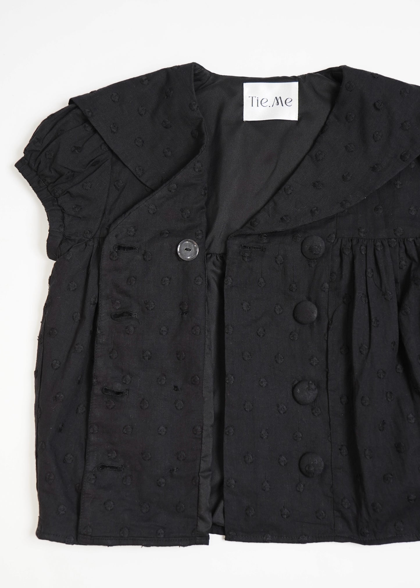cotton dot stitch sailor blouse