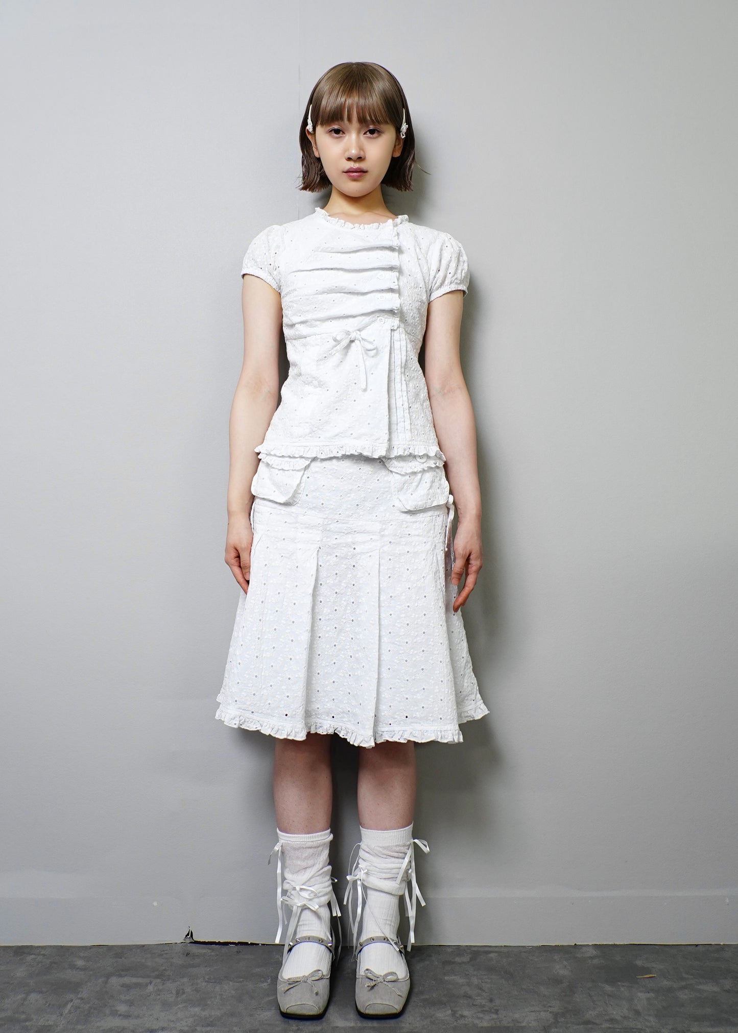 pleated cargo floral skirt