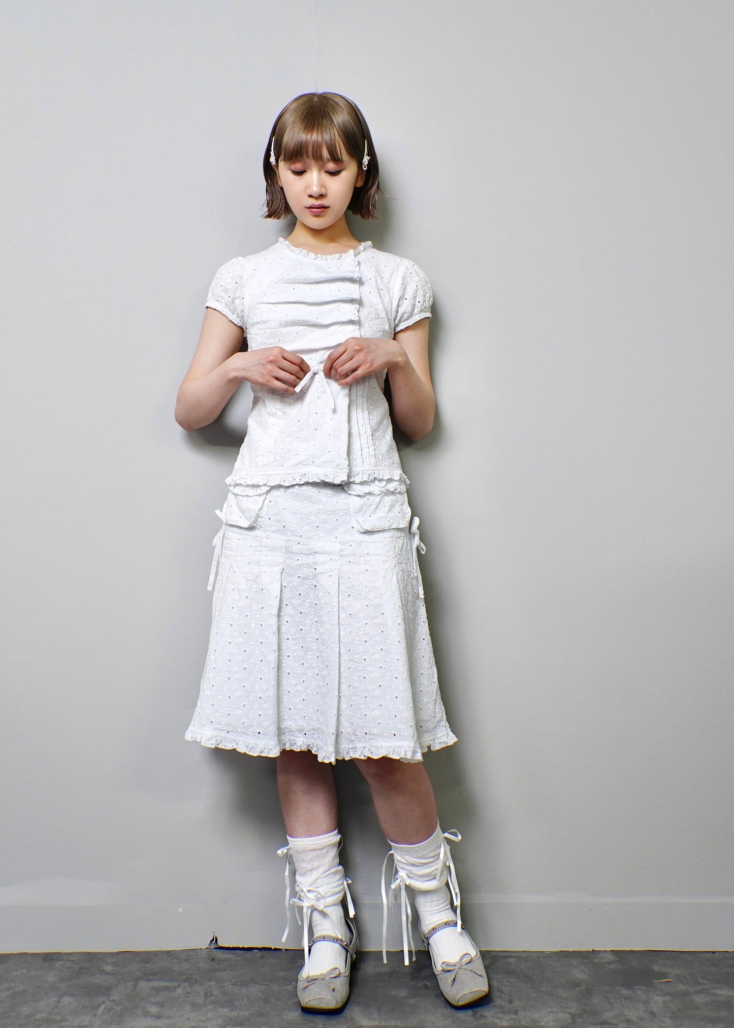 pleated cargo floral skirt