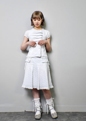 pleated cargo floral skirt
