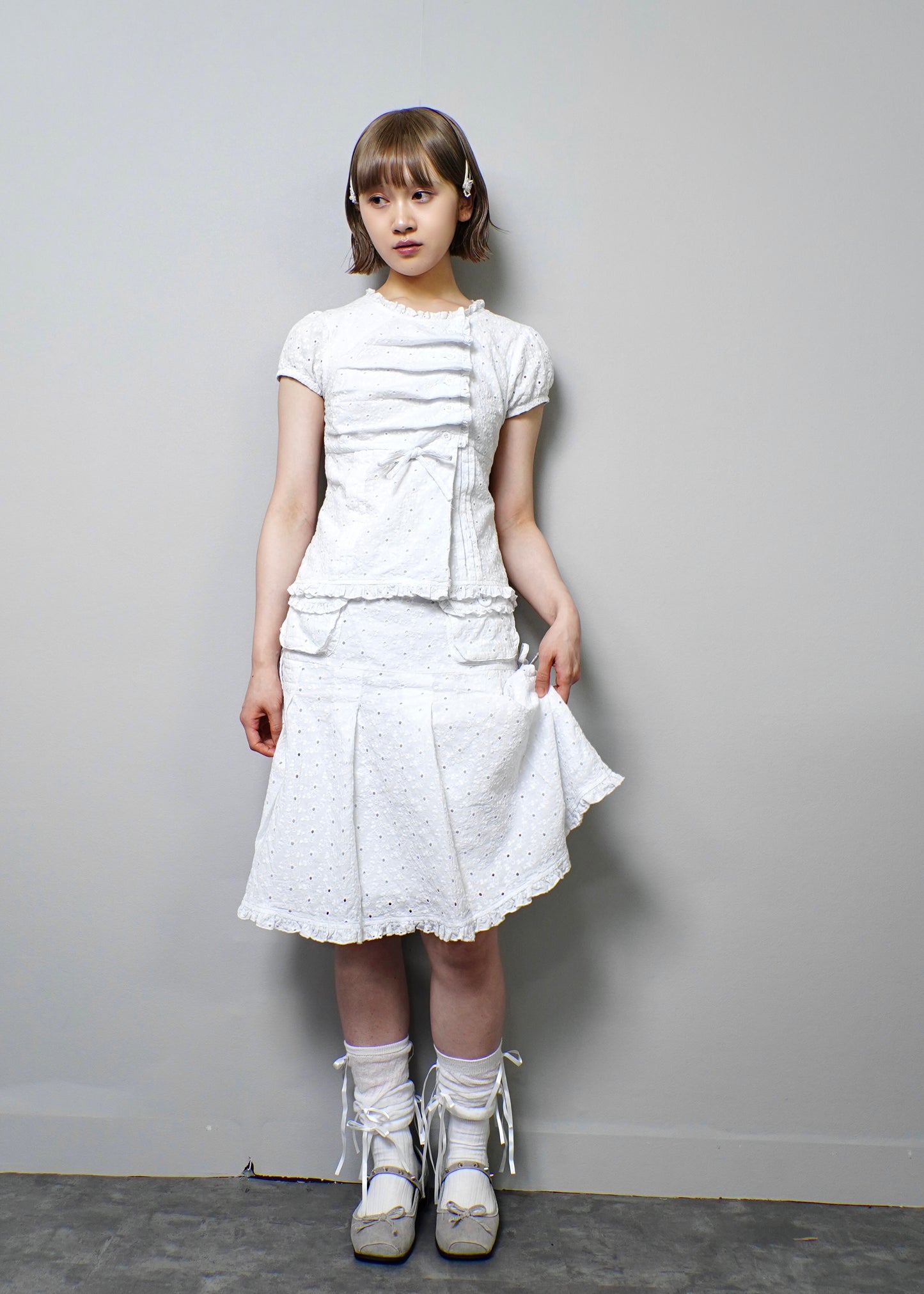 pleated cargo floral skirt