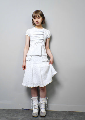 pleated cargo floral skirt