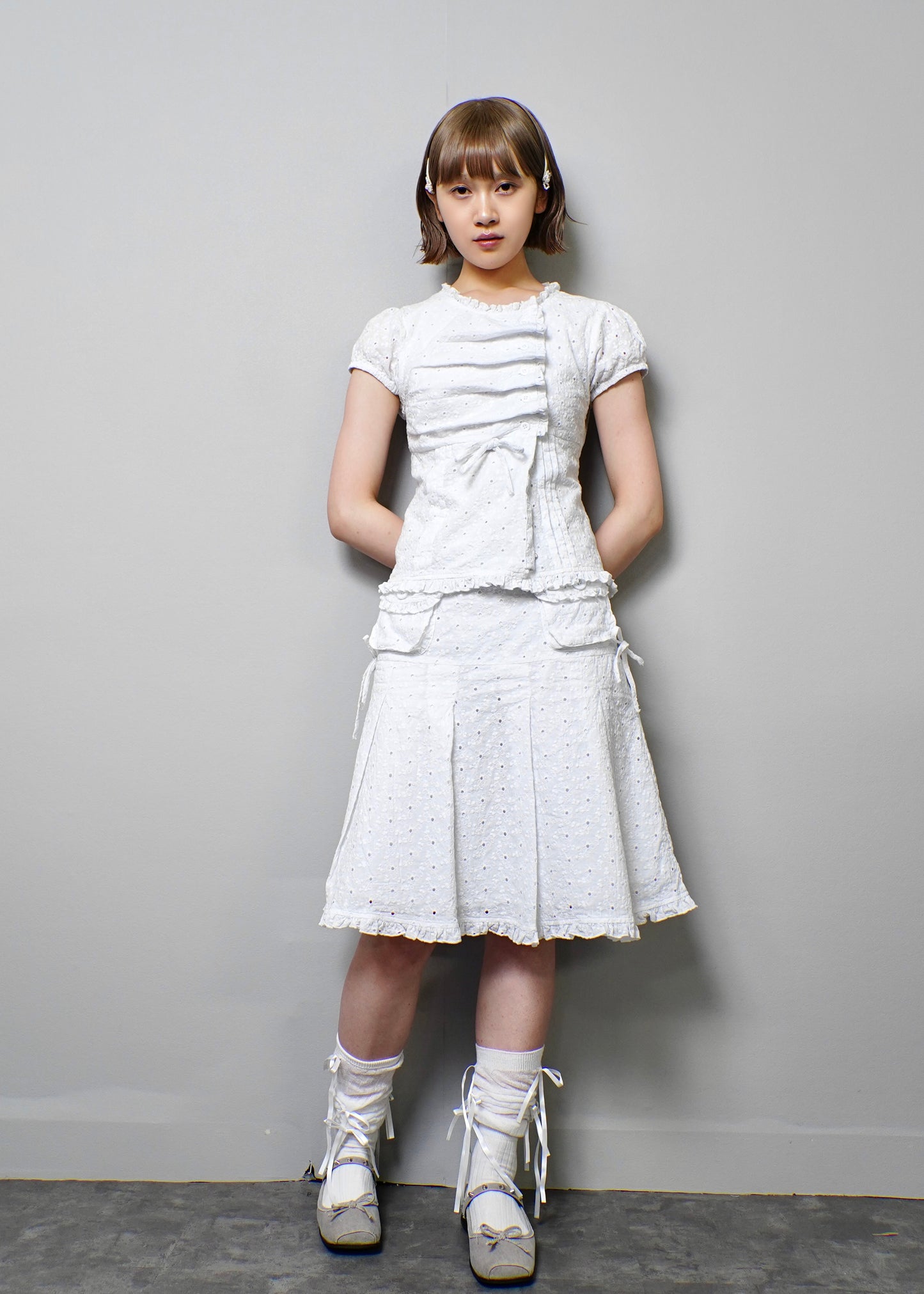pleated cargo floral skirt