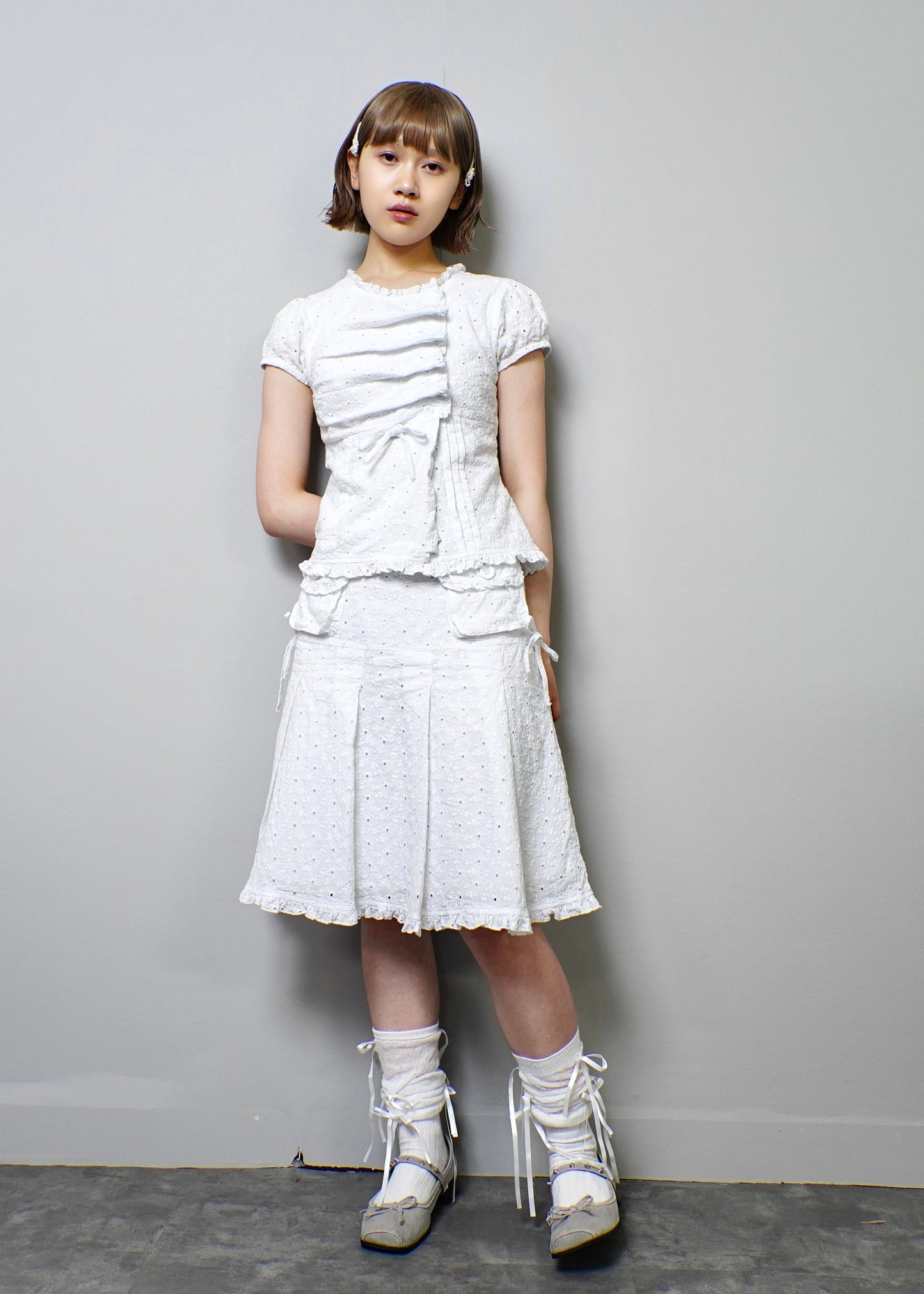 pleated cargo floral skirt