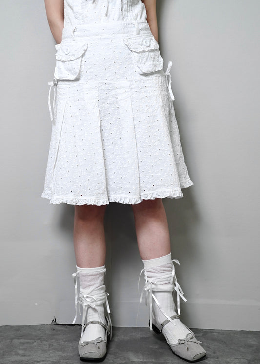 pleated cargo floral skirt