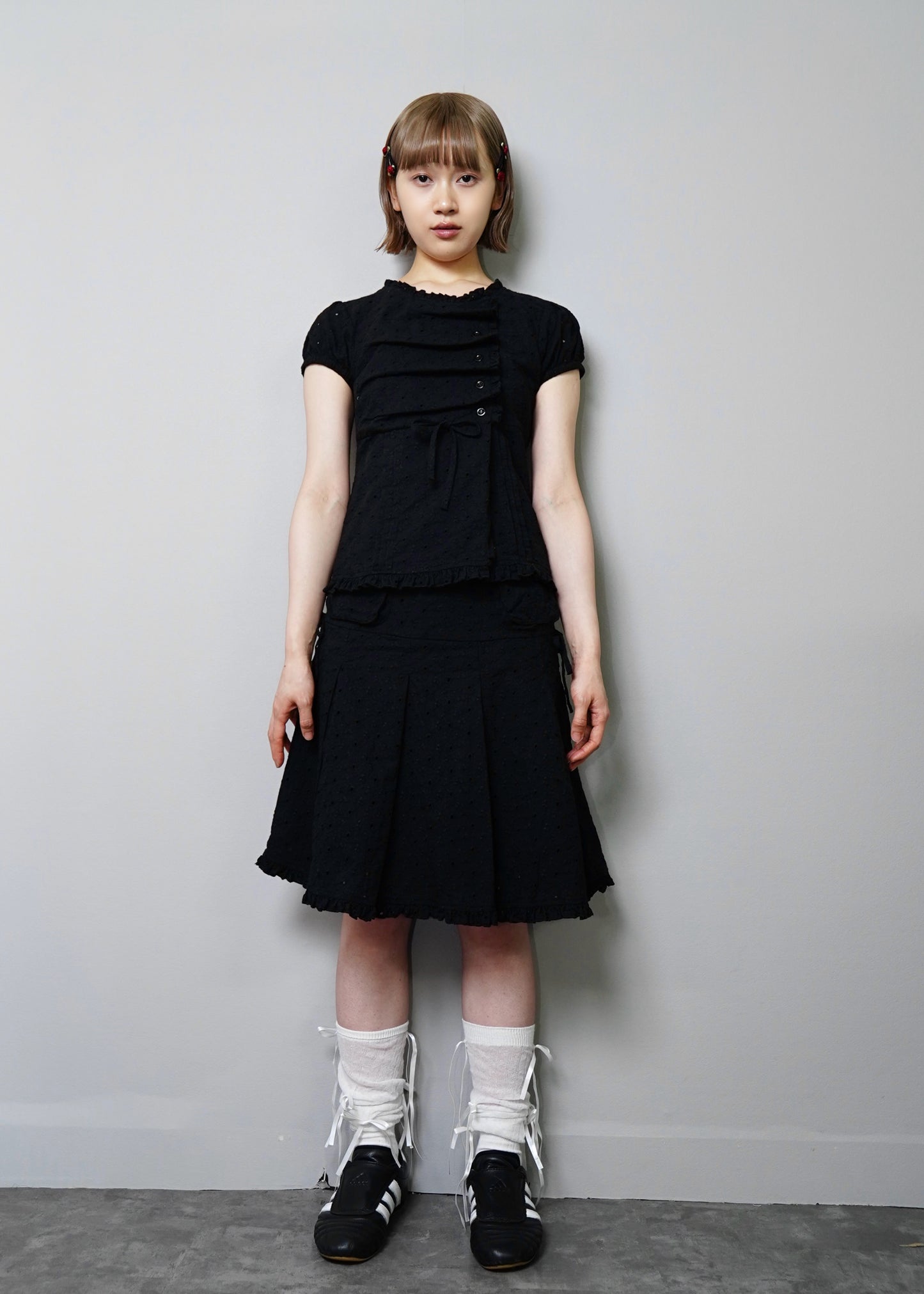 pleated cargo floral skirt