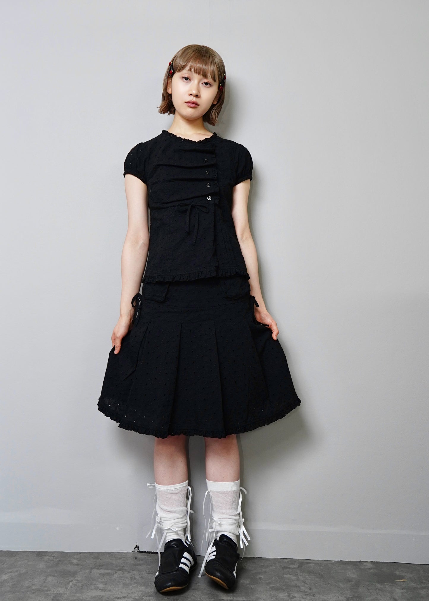 pleated cargo floral skirt