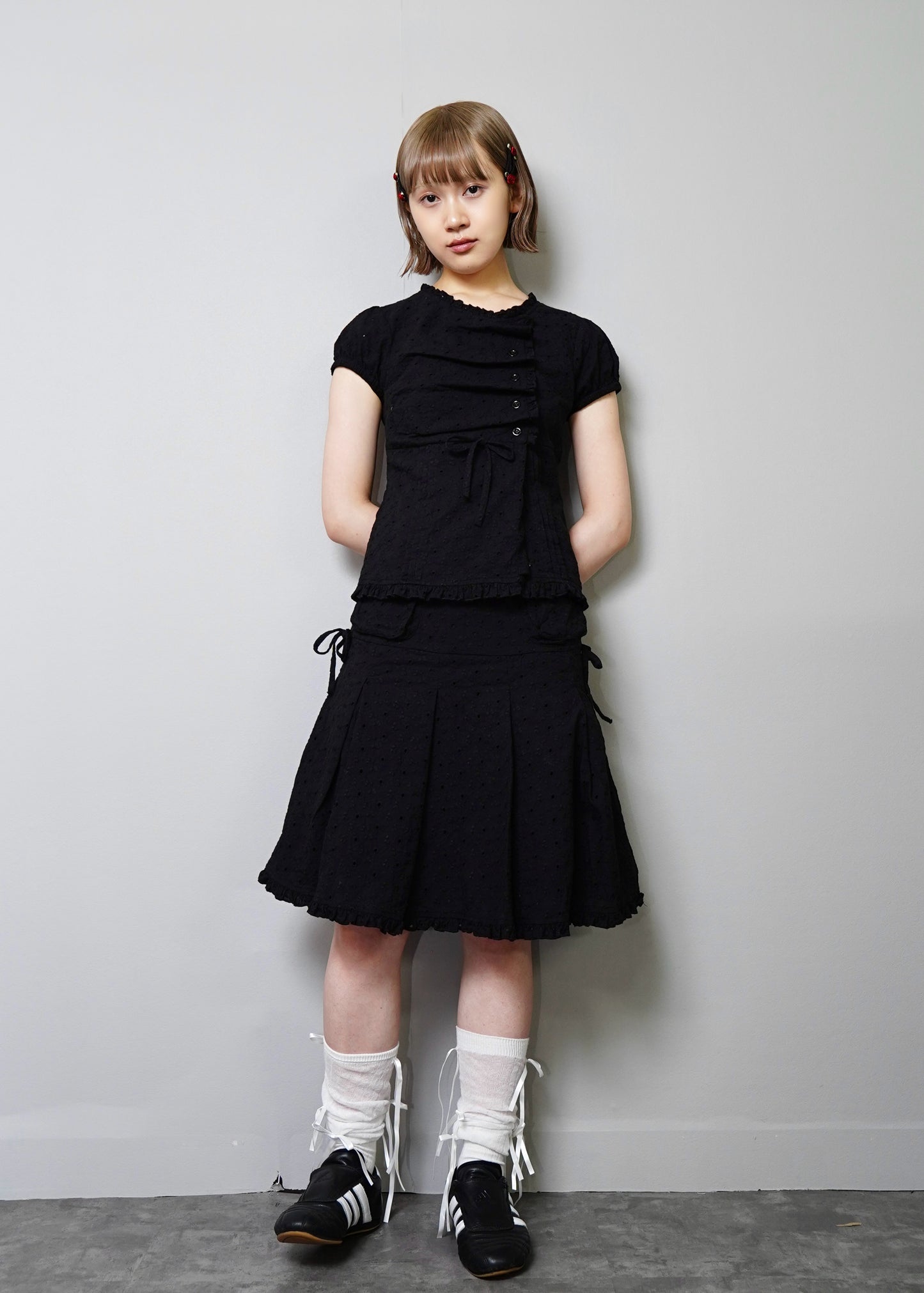 pleated cargo floral skirt